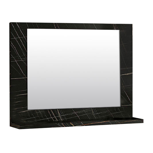 Καθρέφτης Μπάνιου Devlin Από Μελαμίνη Χρώμα Μαύρο Εφέ Μαρμάρου 60X10X45
