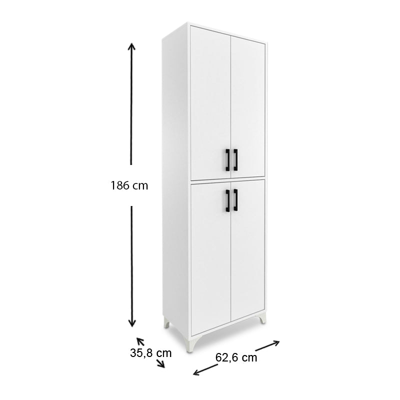 Ντουλάπα Κουζίνας/Μπάνιου Charlie από Μελαμίνη Χρώμα Λευκό 62,6x35,8x186