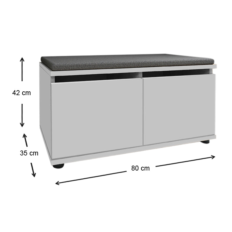 Παπουτσοθήκη Μελαμίνης Twain 8 Ζευγών Χρώμα Λευκό 80x35x42