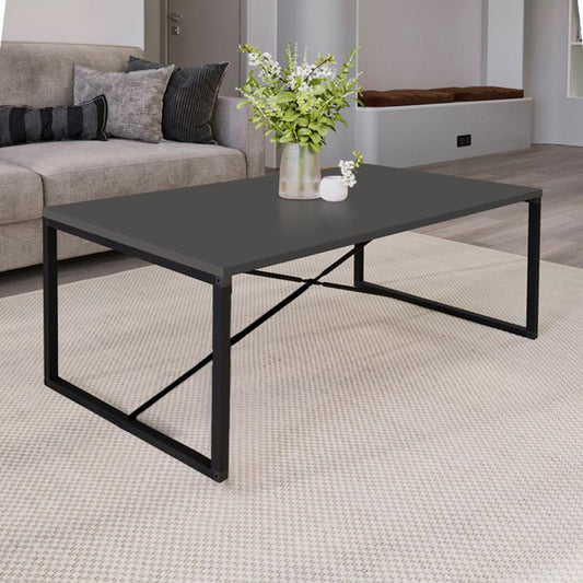 Τραπεζάκι Σαλονιού Harte Μεταλλικό - Μελαμίνης Χρώμα Ανθρακί 100x55x42