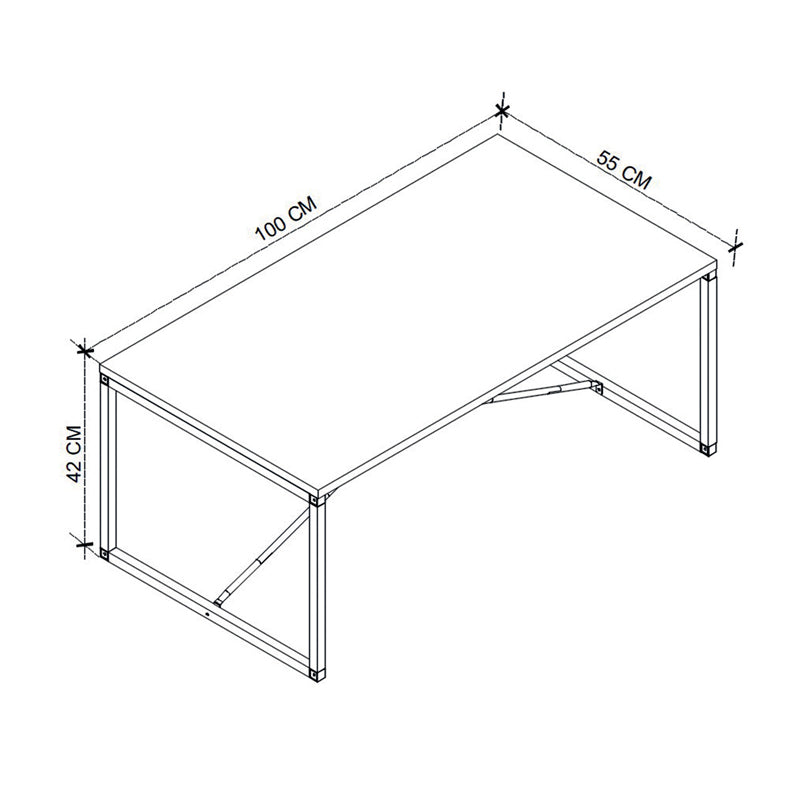 Τραπεζάκι Σαλονιού Harte Μεταλλικό - Μελαμίνης Χρώμα Ανθρακί 100x55x42