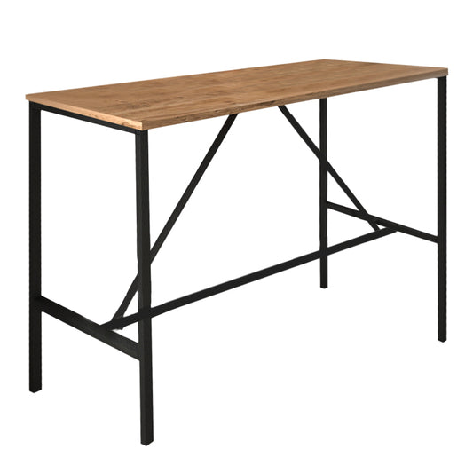 Τραπέζι Μπαρ - Stand Crego Μεταλλικό - Μελαμίνης Χρώμα Pine Oak - Μαύρο 100X45X89