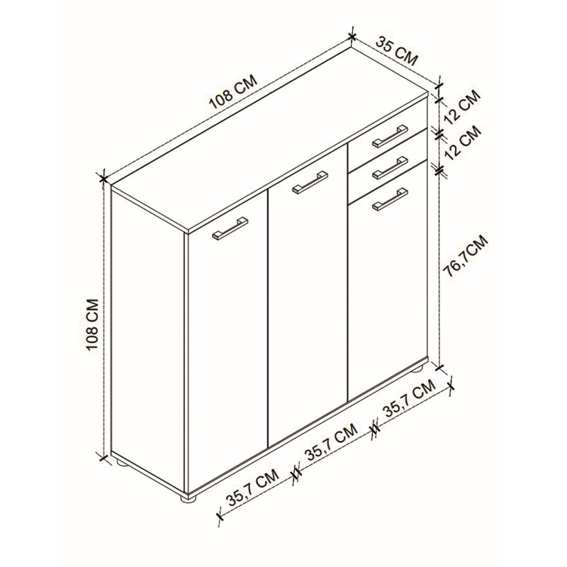 Παπουτσοθήκη - Ντουλάπι Polly Χρώμα Pine Oak 108x35x108