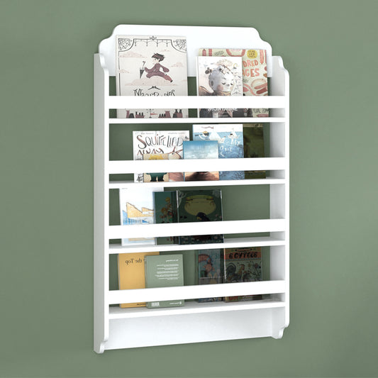 Επιτοίχια Βιβλιοθήκη - Ραφιέρα Montessori Χρώμα Λευκό 80x15x132