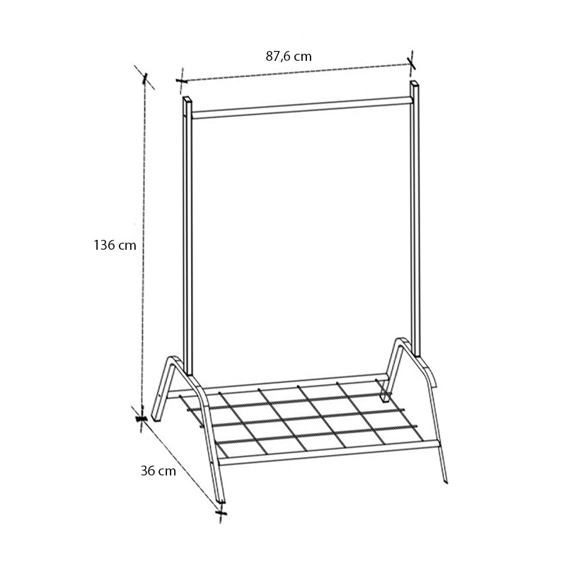 Επιδαπέδια Κρεμάστρα Selman Μεταλλική Χρώμα Μαύρο 87,6x36x136