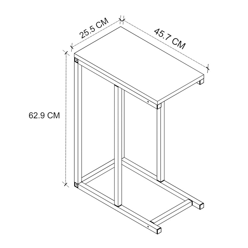 Τραπεζάκι Βοηθητικό Agiro Χρώμα Rustic Καρυδί 45,7x25,5x62,9