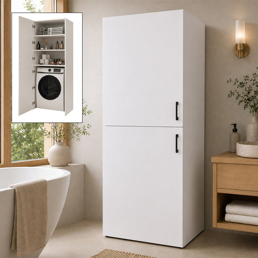 Bathroom Cabinet - Washing Machine Furniture Miles White 70x70x180