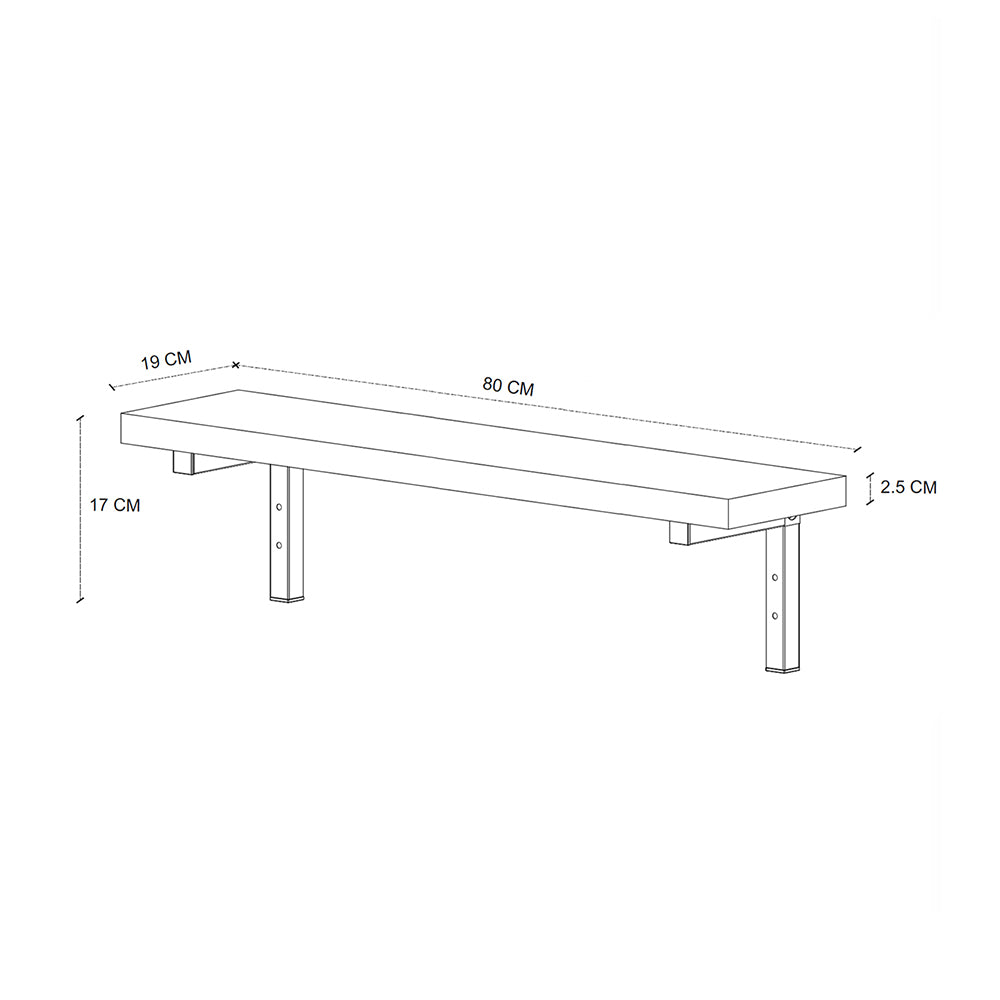 Ραφιέρα Τοίχου Versa 3 Τεμαχίων Χρώμα Pine Oak 80x19x17
