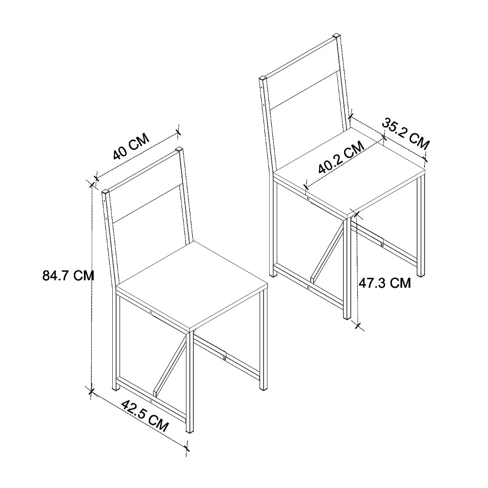 Καρέκλα Τραπεζαρίας Maysa Χρώμα Μαύρο - Pine Oak 40,2x42,5x84,7