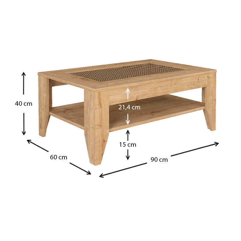 Τραπεζάκι Σαλονιού Madura από Μελαμίνη Χρώμα Sapphire Oak 90x60x40