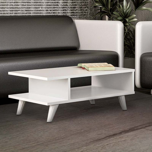 Τραπεζάκι Σαλονιού Titus από Μελαμίνη Χρώμα Λευκό 80x45x30