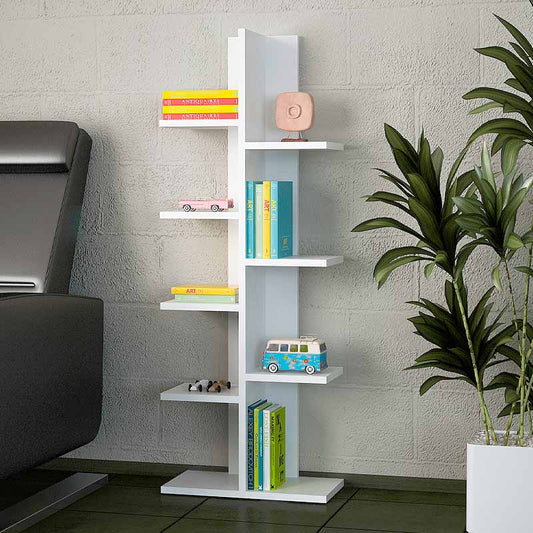 Βιβλιοθήκη Μελαμίνης Tree Χρώμα Λευκό 45x21,4x113