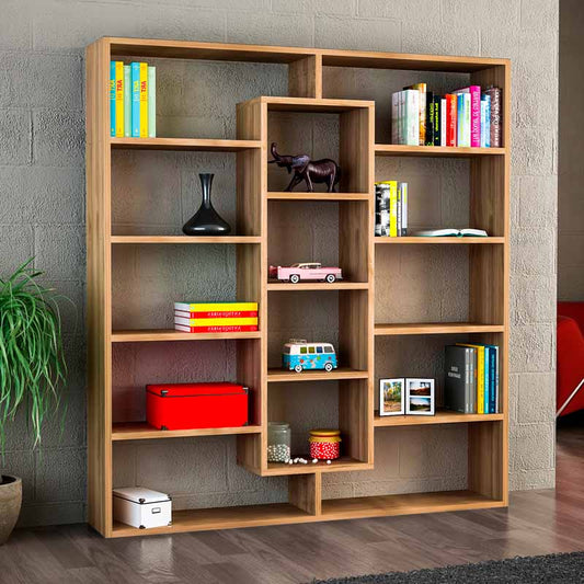 Βιβλιοθήκη Μελαμίνης Ample Χρώμα Καρυδί 125x22x135,7
