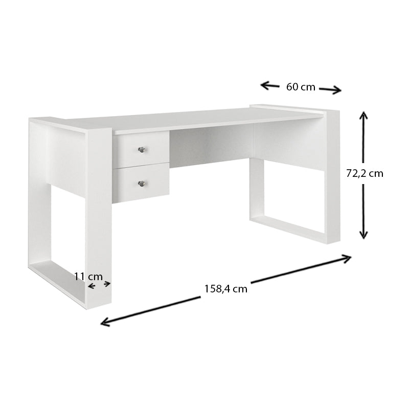 Γραφείο Εργασίας Fernando από Μελαμίνη Χρώμα Λευκό 158,4x60x72,2