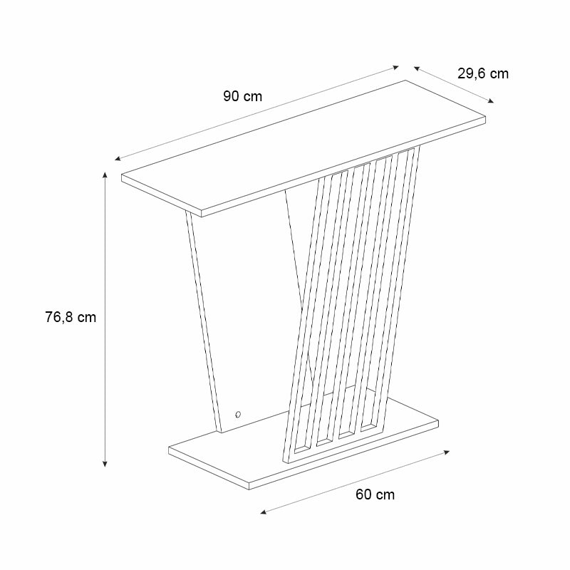 Κονσόλα Gravity Χρώμα Travertine - Χρυσό 90x29,6x76,8