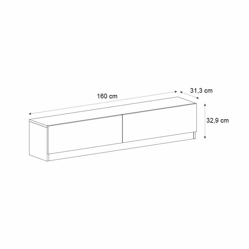 Έπιπλο Τηλεόρασης Ahenk Χρώμα Καρυδί 160x31,3x32,9