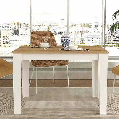 Τραπέζι Μελαμίνης Darlen Χρώμα Λευκό - Sapphire Oak 110X72X74