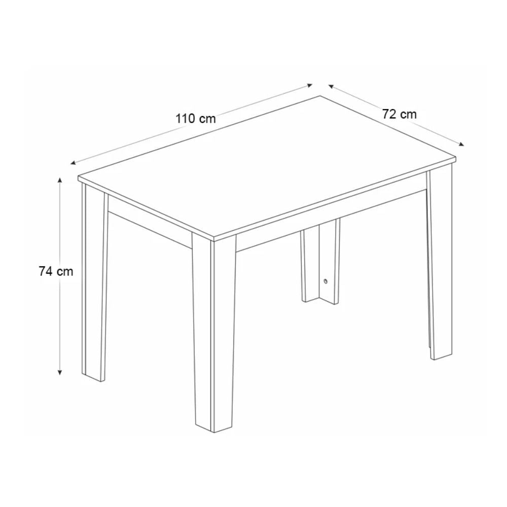 Τραπέζι Darlen Χρώμα Γκρι Σκυροδέματος 110x72x74