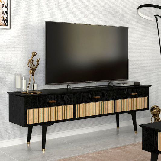 Έπιπλο Τηλεόρασης Bolea Χρώμα Modern Black 150x35x49,7