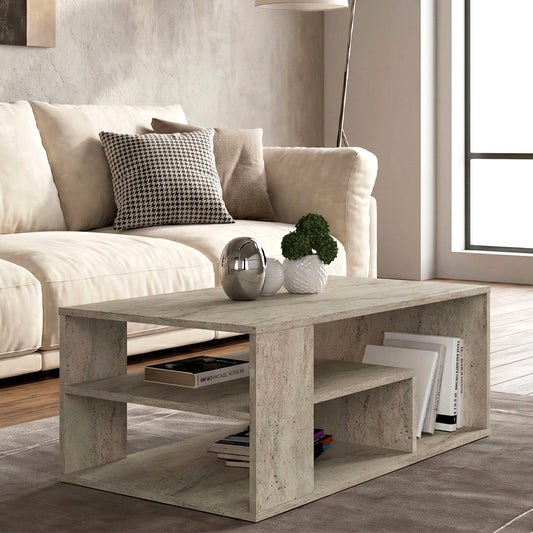 Τραπεζάκι Σαλονιού Abdera Χρώμα Travertine 110x60x42