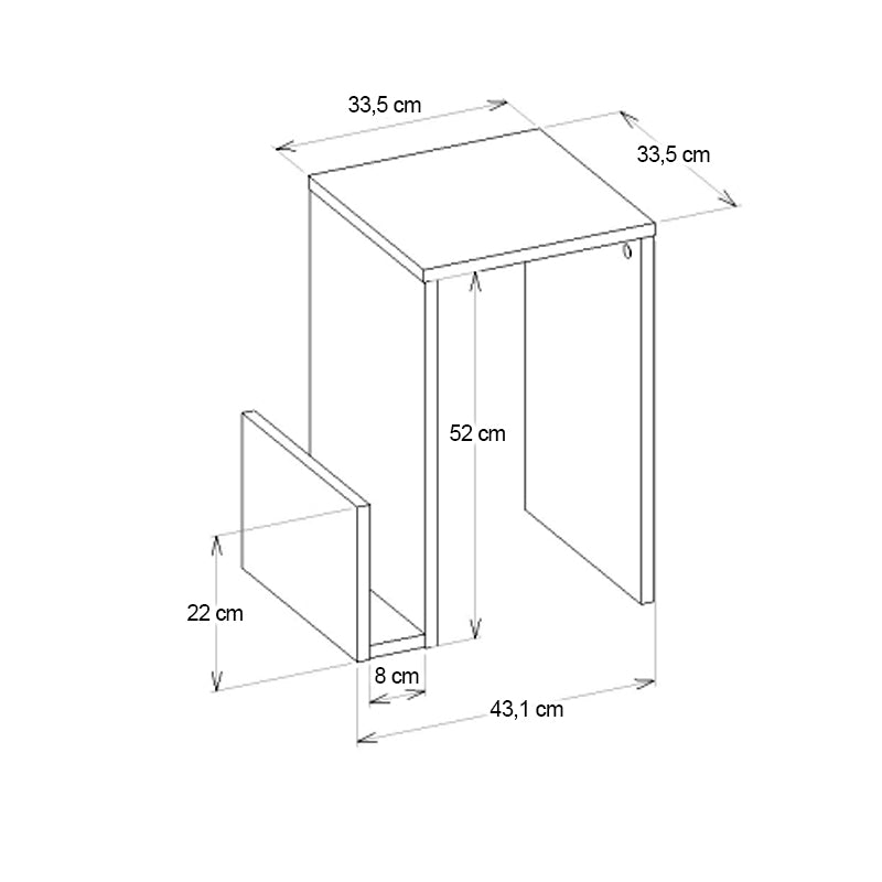 Τραπεζάκι Βοηθητικό Regnar Χρώμα Λευκό 43,1x33,5x52