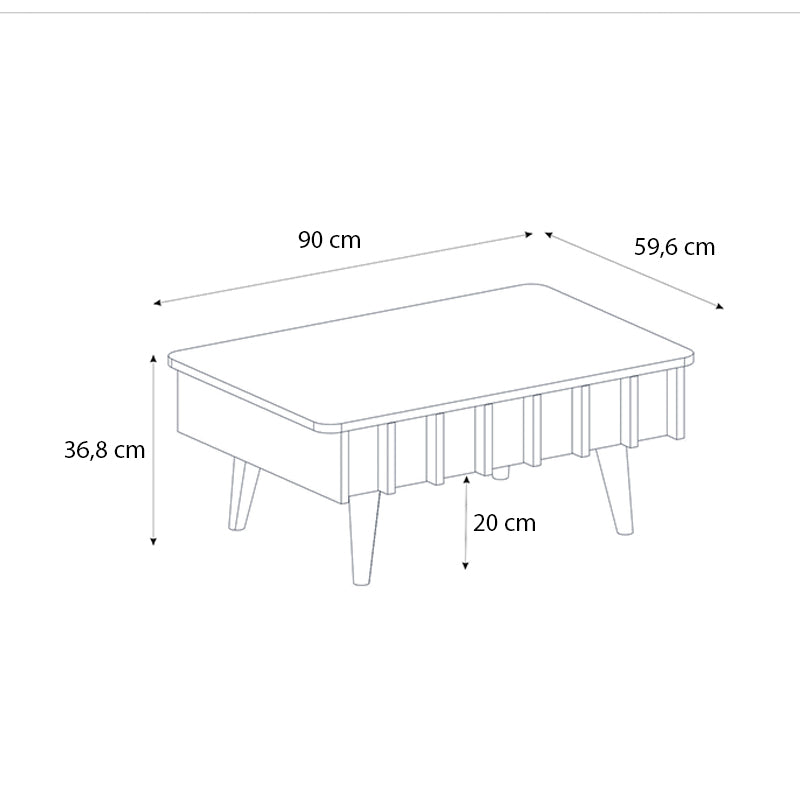Τραπεζάκι Σαλονιού Gemma Χρώμα Sepet Oak 90x59,6x36,8
