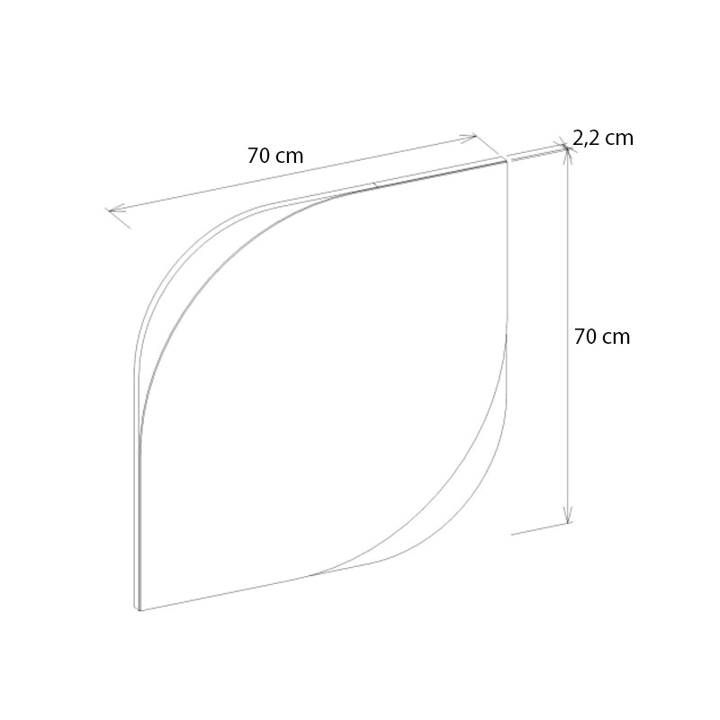 Καθρέπτης Τοίχου Lava Χρώμα Μαύρο 70x2,2x70