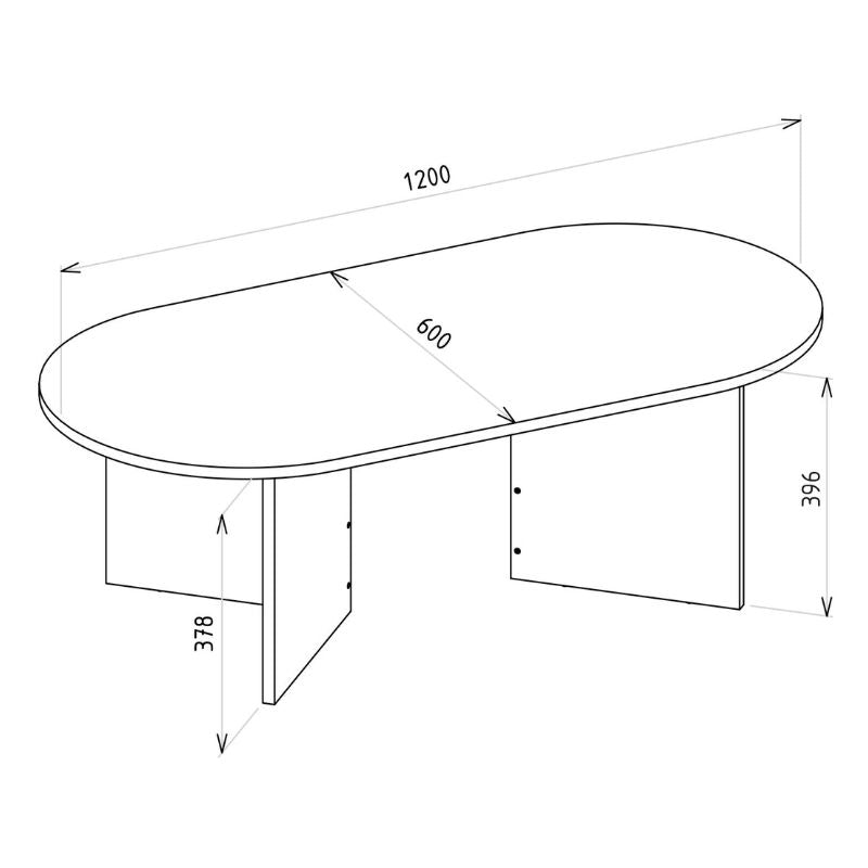 Τραπεζάκι Σαλονιού Cortado Χρώμα Sencron Black 120x60x39,6