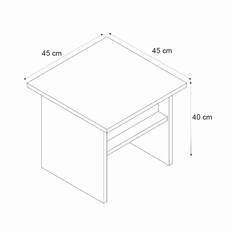 Τραπεζάκι Σαλονιού - Γραφείου Nika Χρώμα Sepet Oak - Ανθρακί 45x45x40