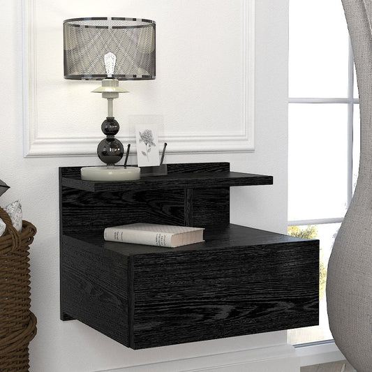 Κομοδίνο Επιτοίχιο Mislina Χρώμα Sencron Black 40x33,2x32