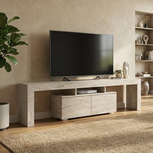 Έπιπλο Τηλεόρασης Woodra Χρώμα Travertine 180x31,3x50,2