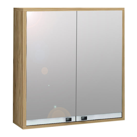 Καθρέπτης Μπάνιου Με Ντουλάπι Bade Από Μελαμίνη Χρώμα Φυσικό 60X15X60