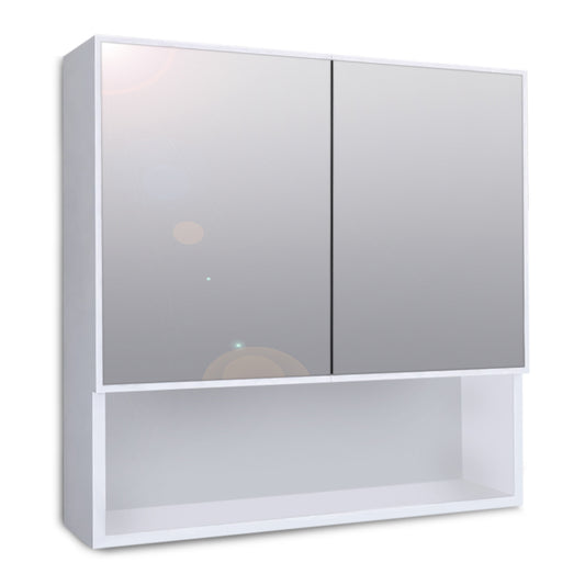 Καθρέπτης Μπάνιου Με Ντουλάπι Minore Από Μελαμίνη Χρώμα Λευκό 70X17X70