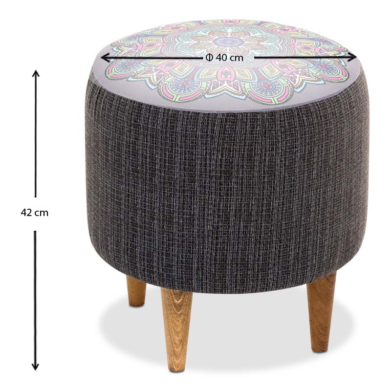 Σκαμπώ Enna Υφασμάτινο Χρώμα Γκρι 40x40x42