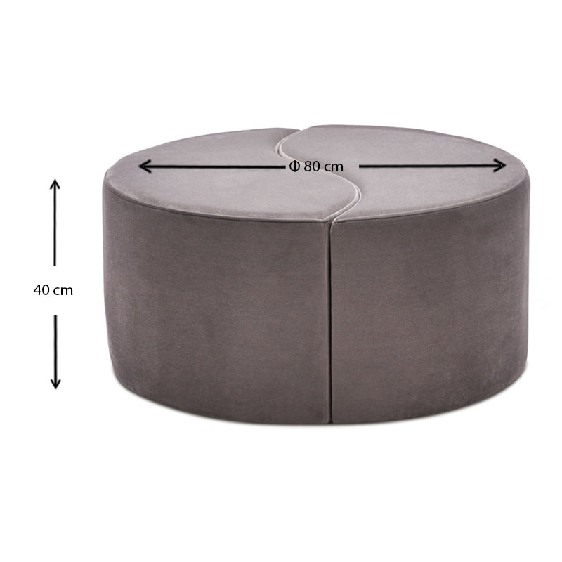 Σκαμπώ Alis Βελούδινο Χρώμα Ανοιχτό Γκρι 80x80x40