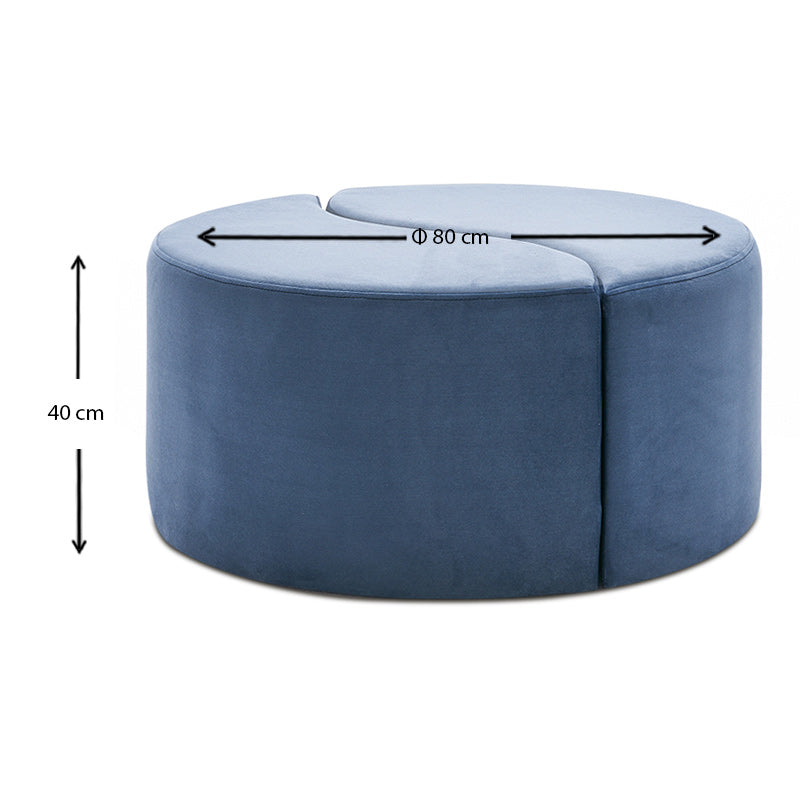 Σκαμπώ Alis Βελούδινο Χρώμα Μπλε 80x80x40