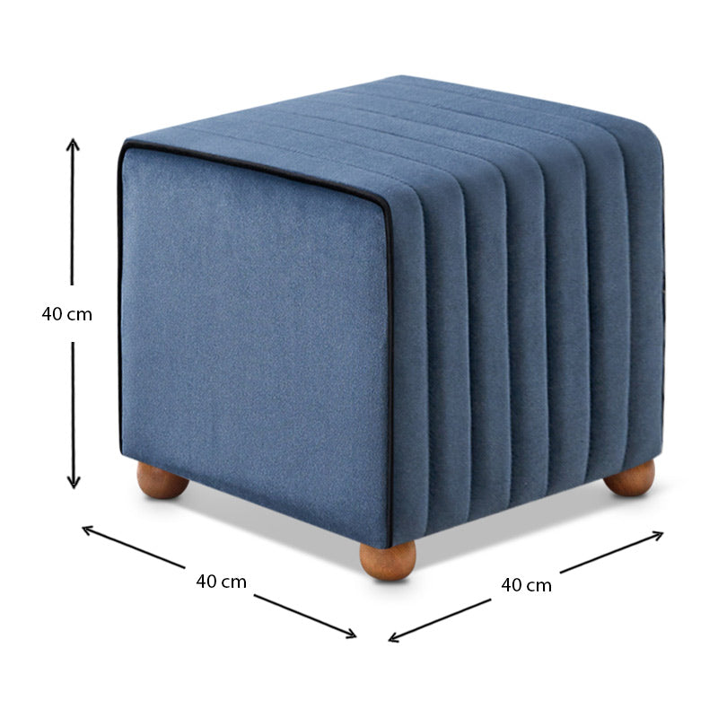 Σκαμπώ Mona Βελούδινο Χρώμα Μπλε 40x40x40