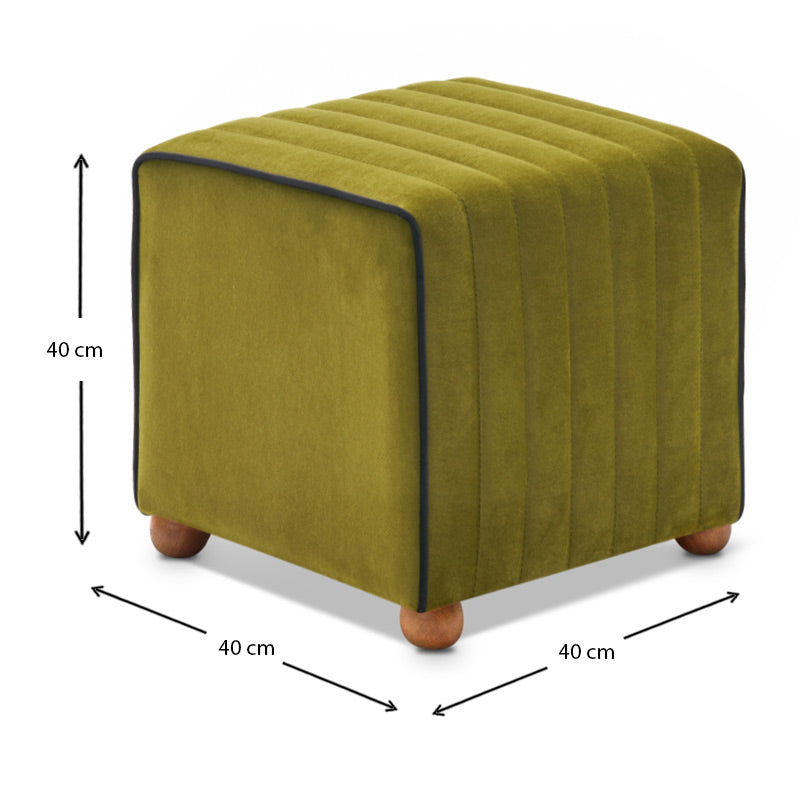 Σκαμπώ Mona Βελούδινο Χρώμα Πράσινο 40x40x40
