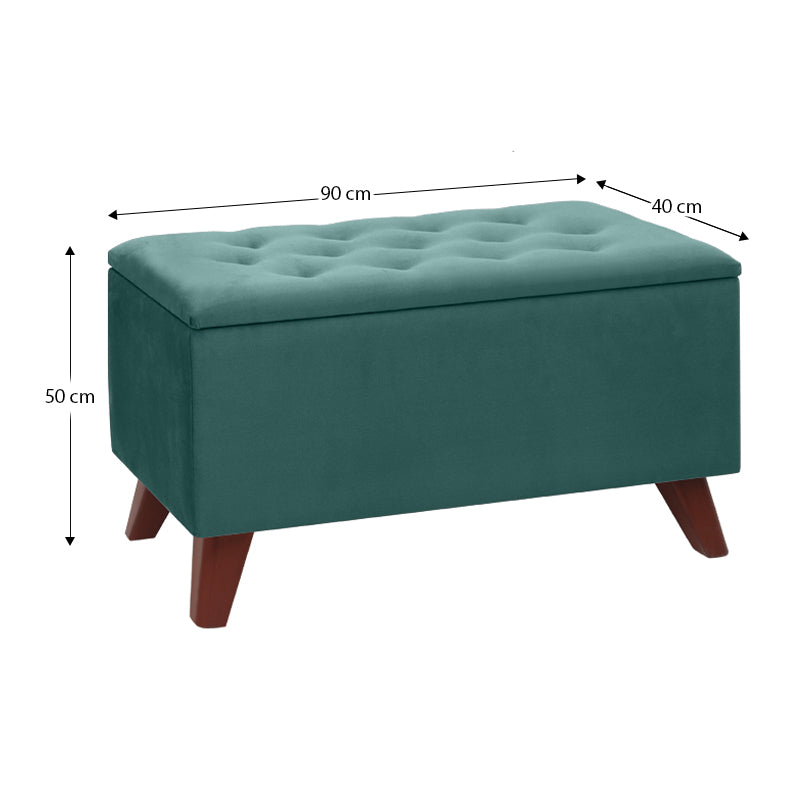 Σκαμπώ - Ταμπουρέ Lotus Βελούδινο Χρώμα Κυπαρισσί 90x40x50