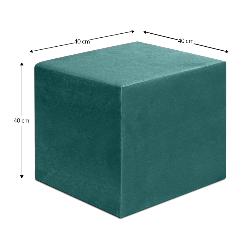 Σκαμπώ April Βελούδινο Χρώμα Κυπαρρισί 40x40x40