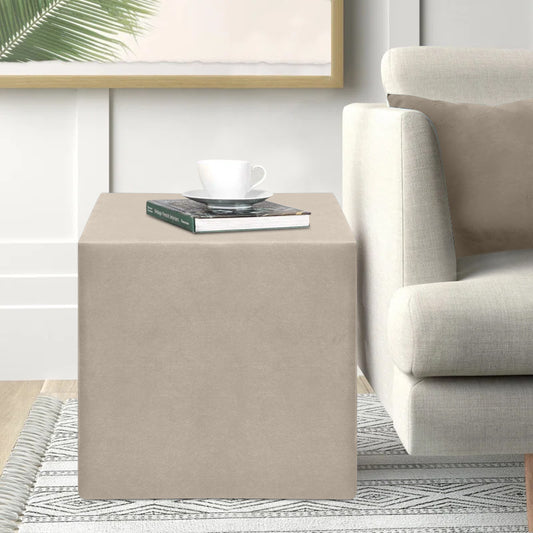 Σκαμπώ April Βελούδινο Χρώμα Μπεζ 40x40x40