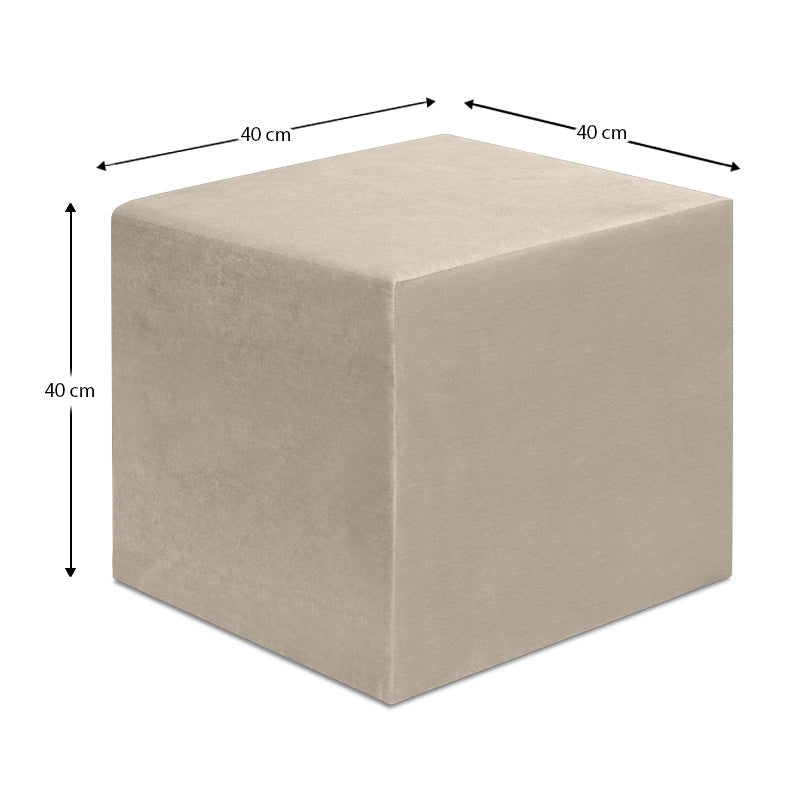 Σκαμπώ April Βελούδινο Χρώμα Μπεζ 40x40x40