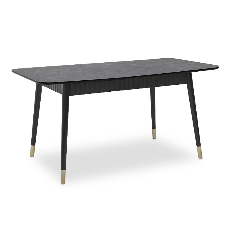 Τραπέζι Nero Επεκτεινόμενο Από MDF/Ξύλο Χρώμα Μαύρο Εφέ Μαρμάρου 124/152X80X74