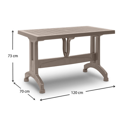 Τραπέζι Πολυπροπυλενίου Callan Χρώμα Cappuccino 120X70X73