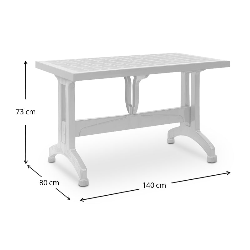 Τραπέζι Πολυπροπυλενίου Callan Χρώμα Λευκό 140x80x73