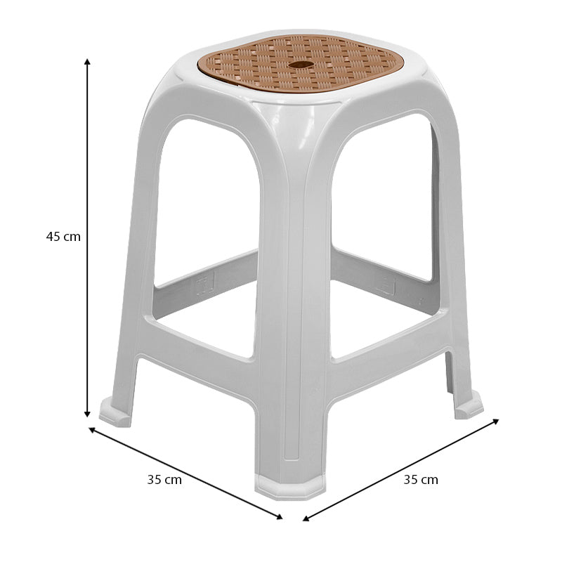 Σκαμπώ Πολυπροπυλενίου Στοιβαζόμενο Desia Χρώμα Λευκό 35x35x45