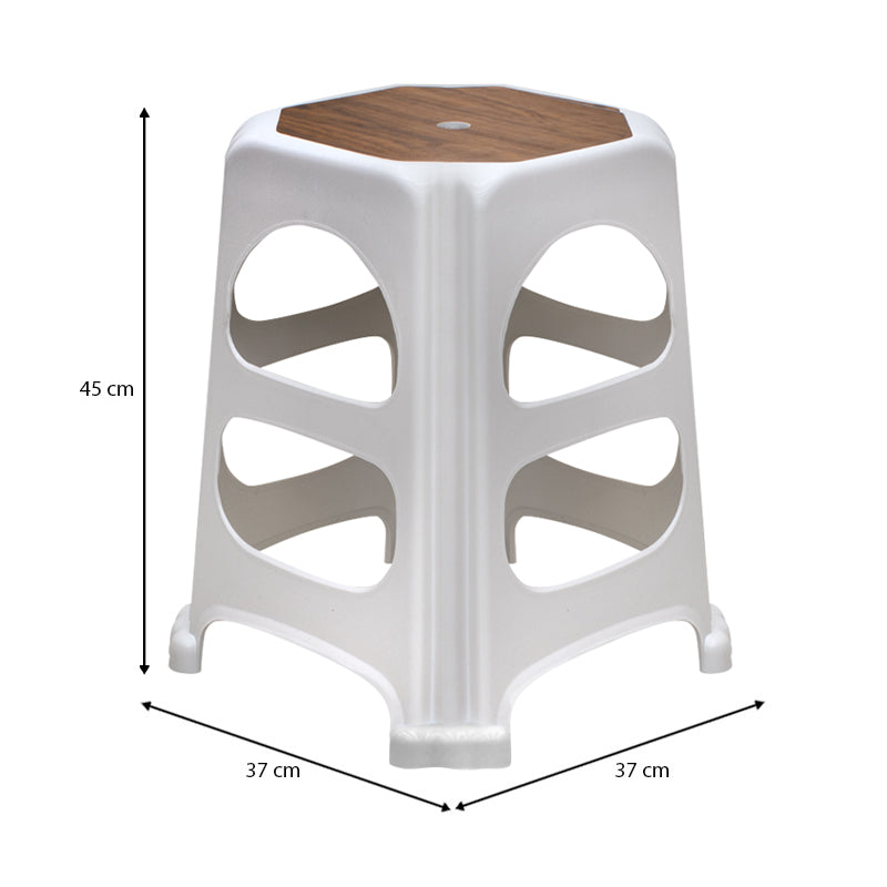 Σκαμπώ Πολυπροπυλενίου Στοιβαζόμενο Desia Χρώμα Λευκό 37x37x45