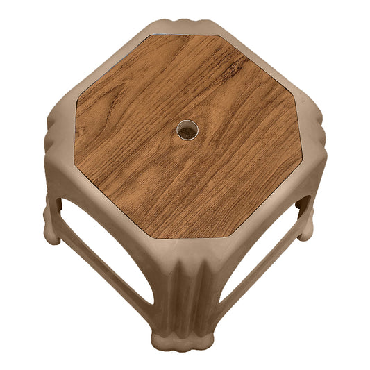 Σκαμπώ Πολυπροπυλενίου Στοιβαζόμενο Desia Χρώμα Μπεζ 35x35x32