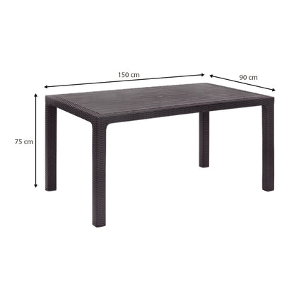 Τραπέζι Πολυπροπυλενίου Kalan Χρώμα Καφέ 150X90X75