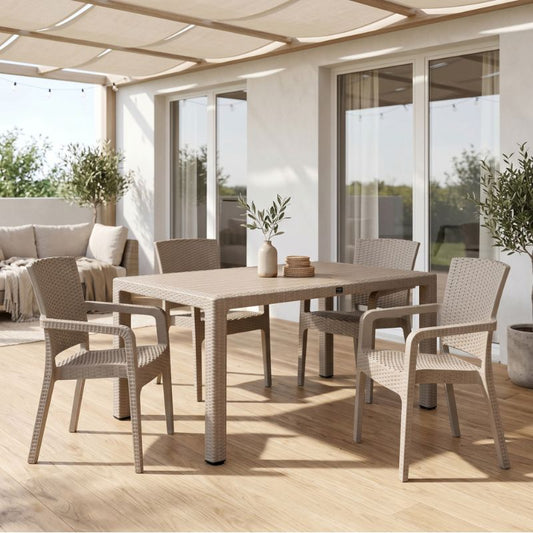 Τραπέζι Πολυπροπυλενίου Kalan Χρώμα Cappuccino 150x90x75